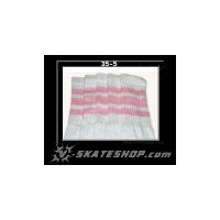 35" SKATERSOCKS white style 35-05 baby pink stripes