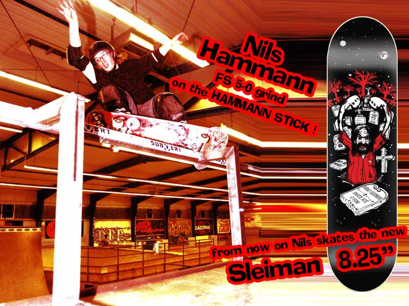 Nils Hammann, ripping the HAMMANN STICK on vert with a gnarly frontside 5-0-grind! 