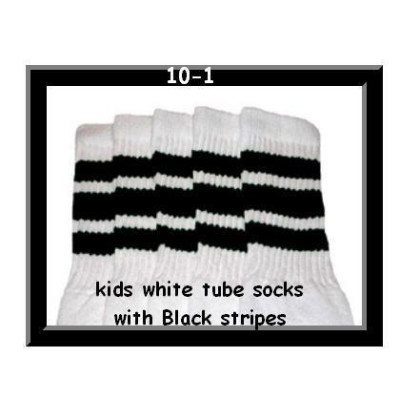 10 SKATERSOCKS white style 10-01 black stripes