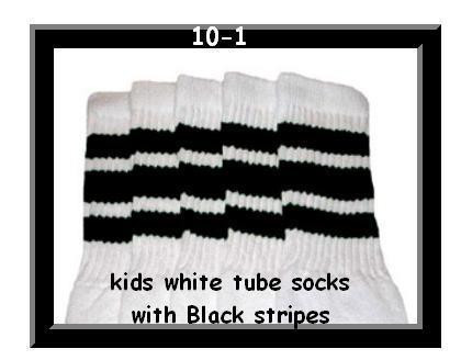 10" SKATERSOCKS white style 10-01 black stripes