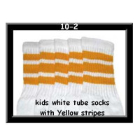 10 SKATERSOCKS white style 10-02 yellow stripes