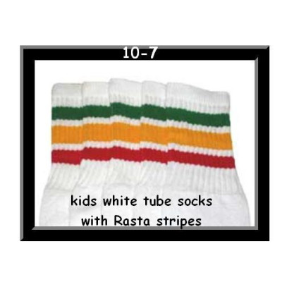 10 SKATERSOCKS white style 10-07 rasta stripes
