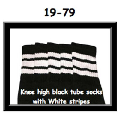 SKATERSOCKS 19" black style 19-079 white stripes
