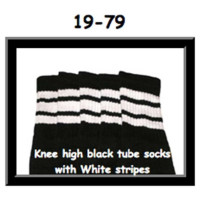 19" SKATERSOCKS black style 19-079 white stripes 