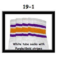 19 SKATERSOCKS white style 19-001 purple/gold stripes