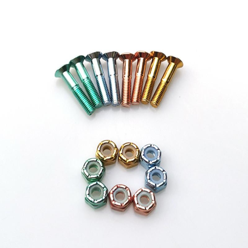 Steez Flathead Multi-Color Anodized 1" Nuts And Bolts
