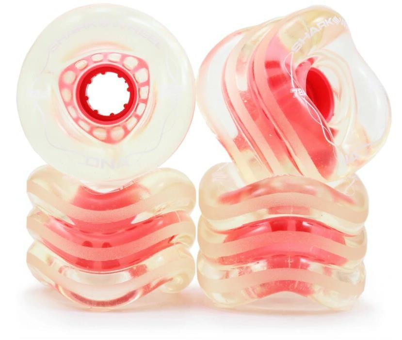 SHARK WHEELS "DNA" 72mm/78a clear with pink hub