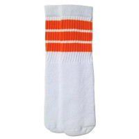 10" SKATERSOCKS white style 10-14 orange stripes