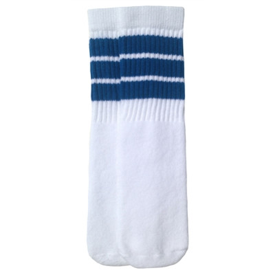 10" SKATERSOCKS white style 10-3 royal blue  stripes