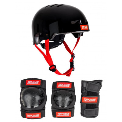 Tony Hawk Protective Set Helmet & Padset Black/Red