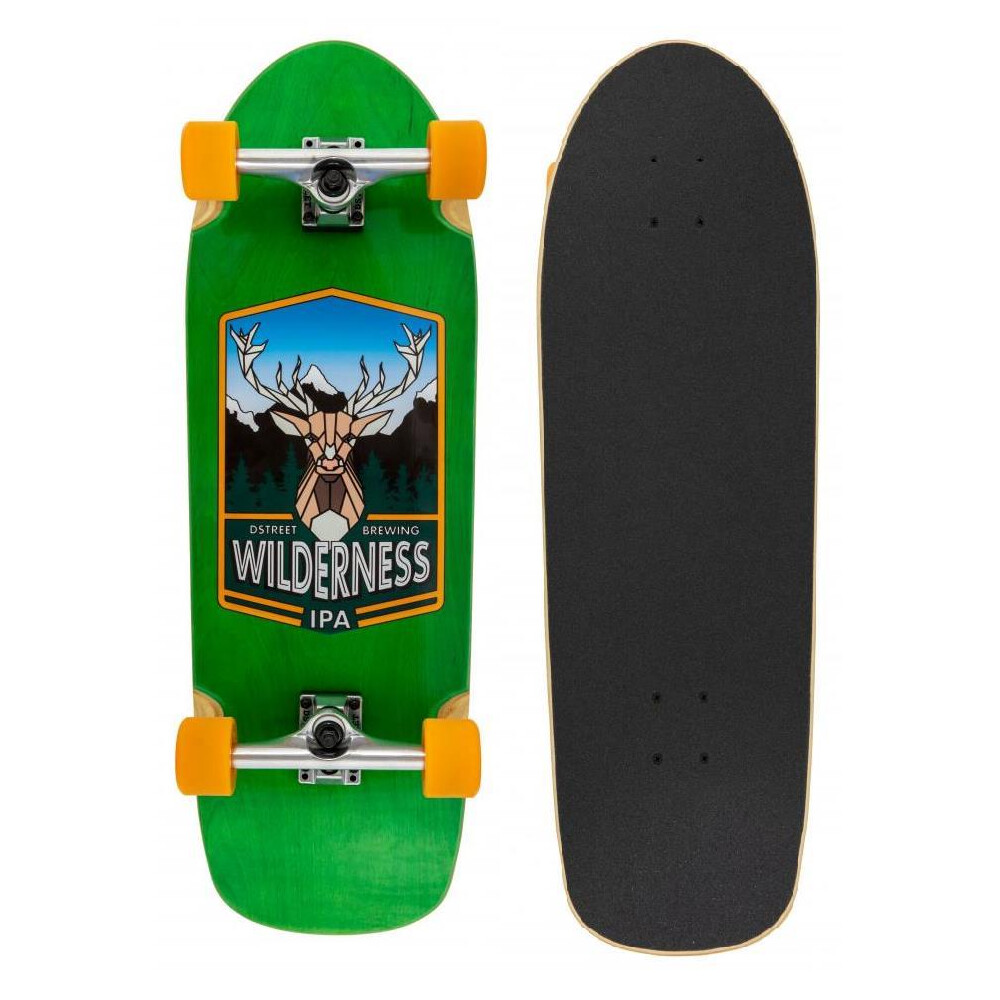 Skateboard Completo D Street Cruiser Wilderness &ndash; Verde, Larghezza 10 Pollici, Nuovo