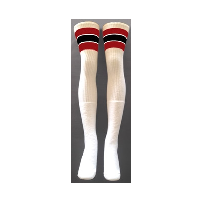 35" SKATERSOCKS white style 35-45 red/black stripes