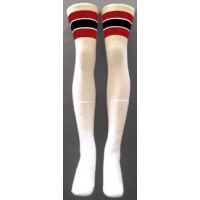 SKATERSOCKS 35" white style 35-45 red/black stripes