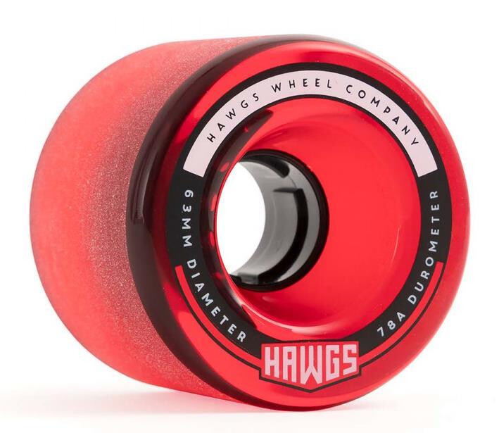 Hawgs Wheels Fatty 63mm 78A CP50mm  - Color : Red Clear