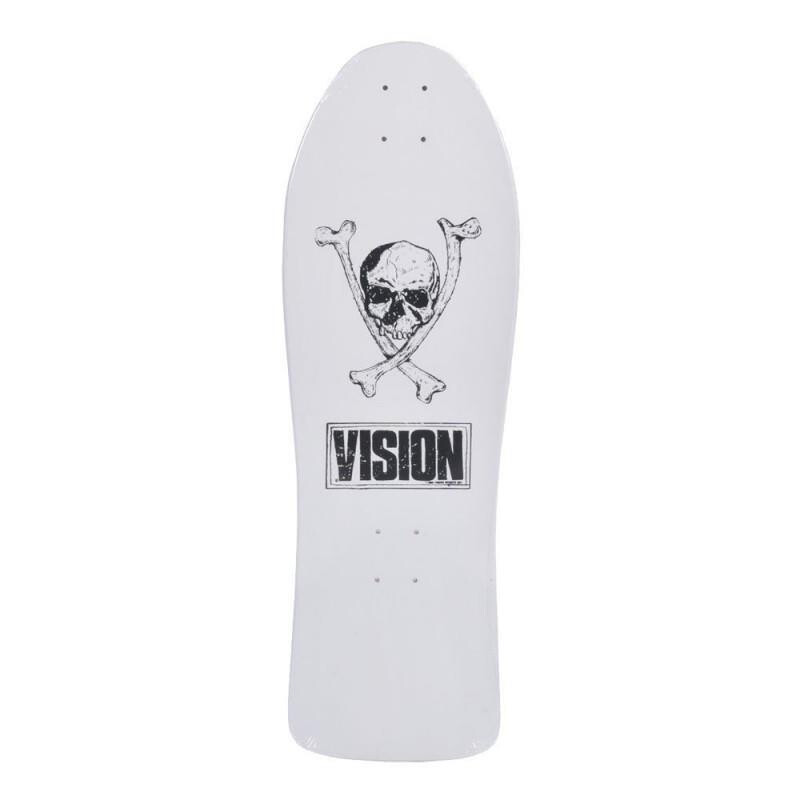 Vision Deck Punkskull Old School Skateboard 30" x 10" white