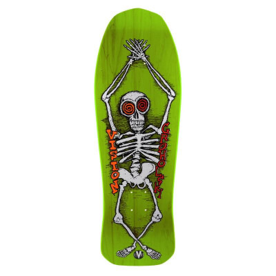 Vision Groholski Skeleton Modern Concave Old School Skateboard Deck Lime 30.25" x10"