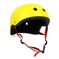 KROWN Helmet OSFA Adult yellow with red straps