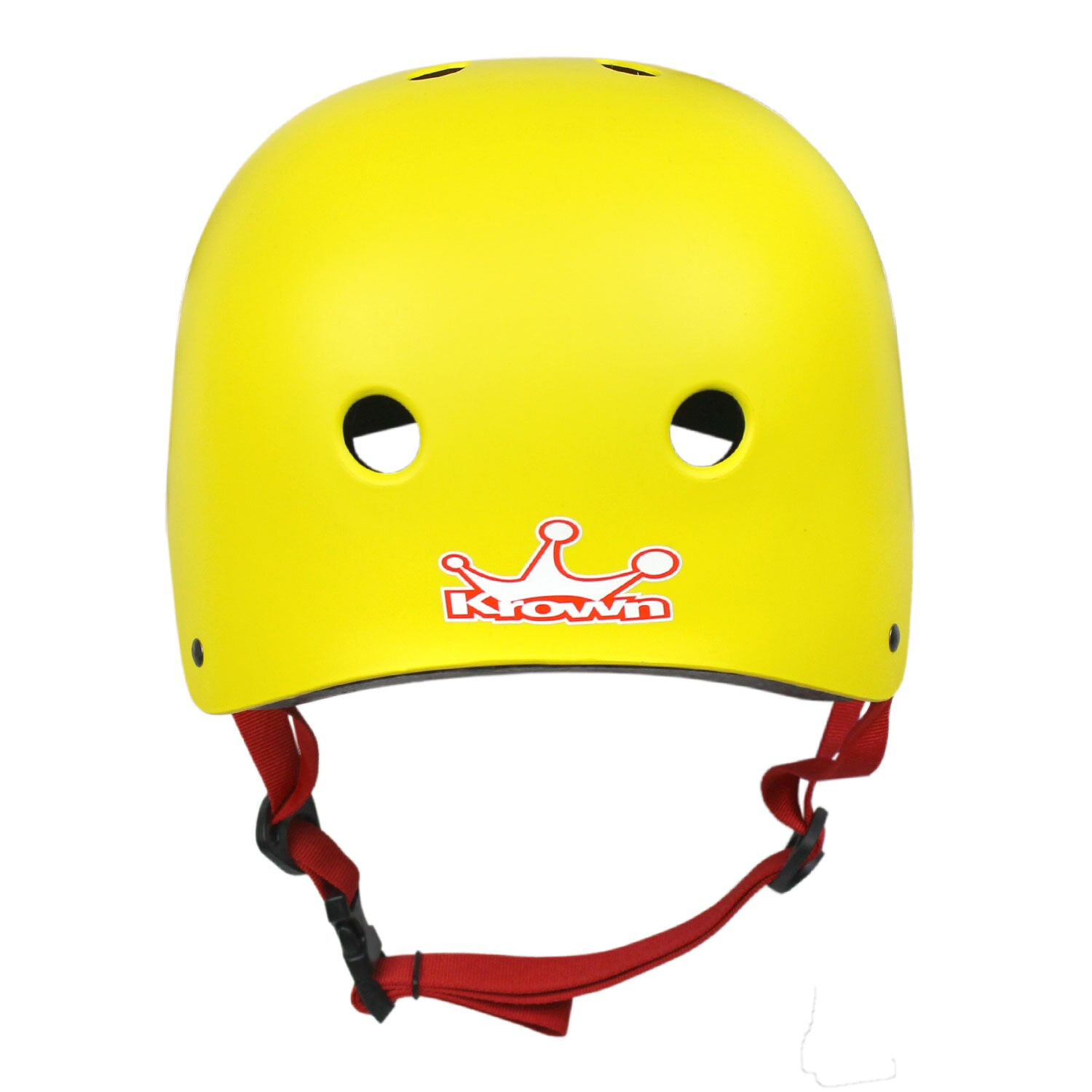 KROWN Helmet OSFA Adult yellow with red straps