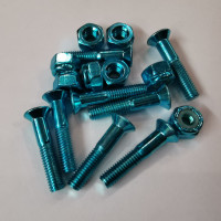 mounting set anodized blue 1" nuts and bolts