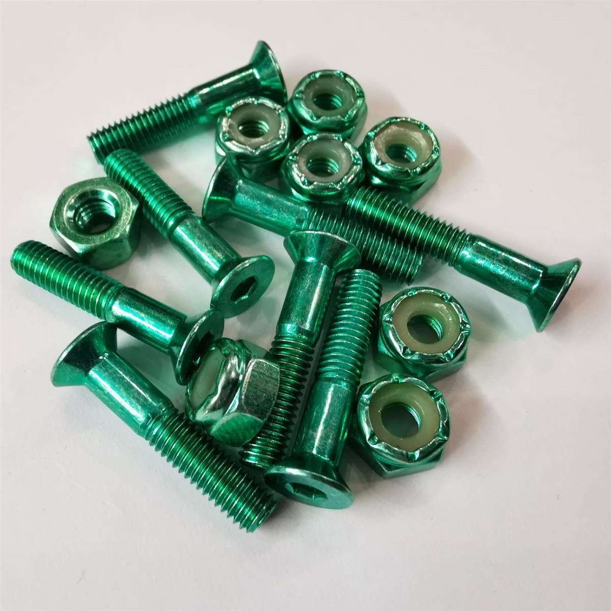 Montagesatz anodized green 1" nuts and bolts