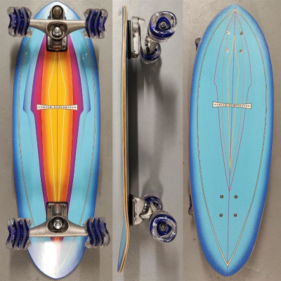 CARVER Skateboards Blue Haze Complete Shark Wheels Surfskate 31" x 9.875" WB17"