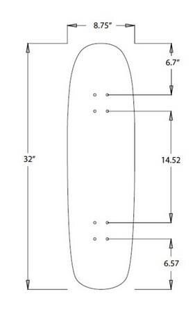 Bold Deck Shape 32F02 32" x 8.75" WB14.25" black blue