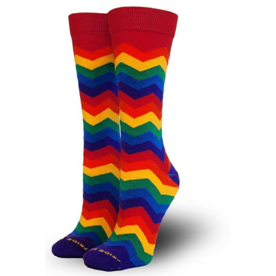 PRIDESOCKS Womens Crew Socks  ZigZag one size