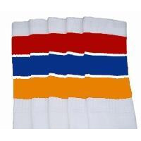 SKATERSOCKS 19" white style 19-087 Red-Royal...