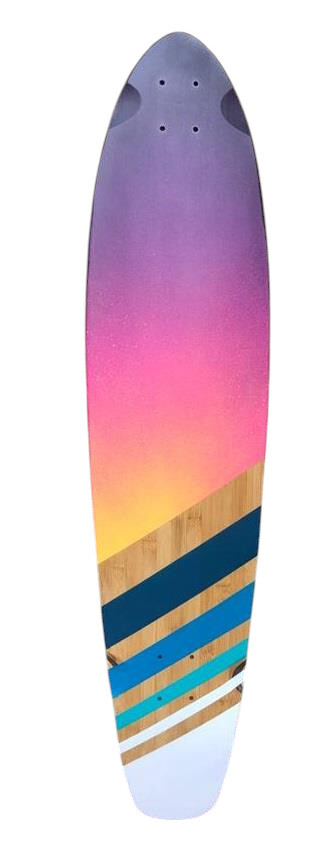 SkaReCo Deck Shape402 Kicktail C05 40"x 9,75" WB26,5" Bamboo Muralraks Handpainted Unikat
