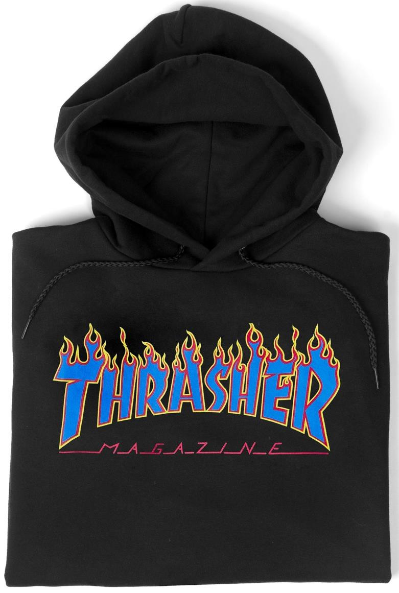 Thrasher Flame Logo Hoody black/blue Size: L