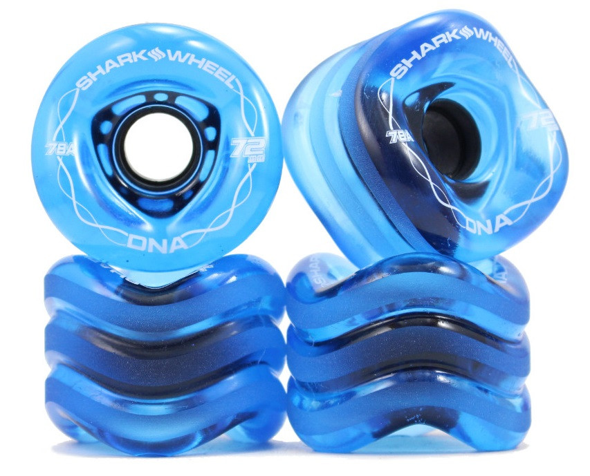 SHARK WHEELS "DNA" 72mm/78a transparent blue