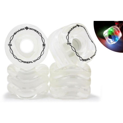 SHARK WHEELS 60mm/78a "Firefly" -Clear with Multi-Color Lights LED-wheels