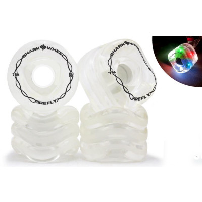 SHARK WHEELS 72mm/78a "Firefly"  -Clear with Multi-Color Lights LED-wheels
