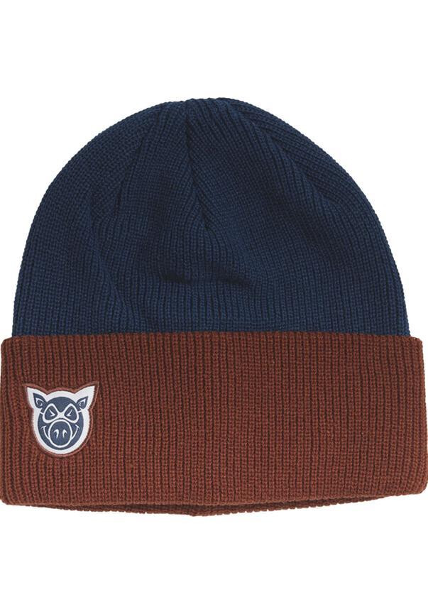 Pig Beanie "Wharf" - blue/cardinal