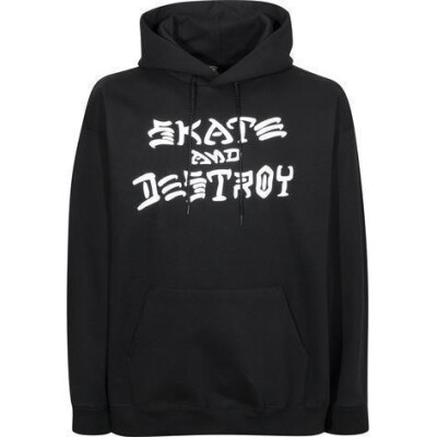 Thrasher Hoodie Skate and Destroy black