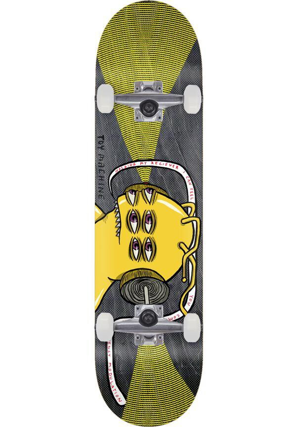Toy Machine Complete Skateboard Frequency Mod 8.25" x 31.88" yellow/grey