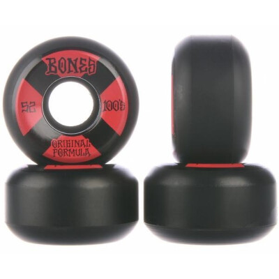 BONES Wheels 100s OG #4 V5 Sidecut 100A - black/red 52mm
