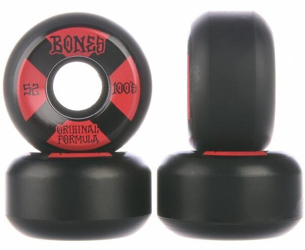 BONES Wheels 100s OG #4 V5 Sidecut 100A - black/red 52mm