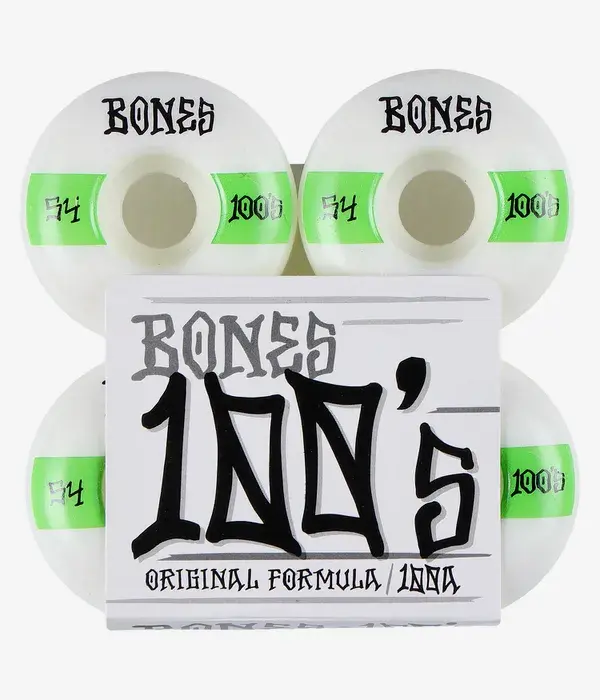 Bones Wheels 100s OG #19 V4 100A - white/green 54mm
