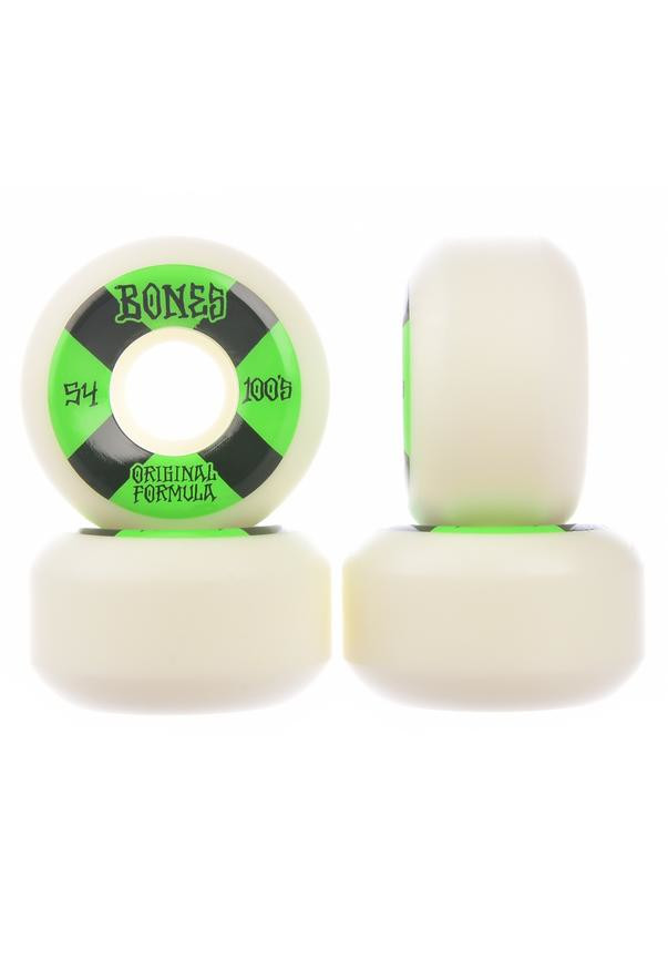 Bones Wheels 100s OG #4 V5 Sidecut 100A - white/green 54mm