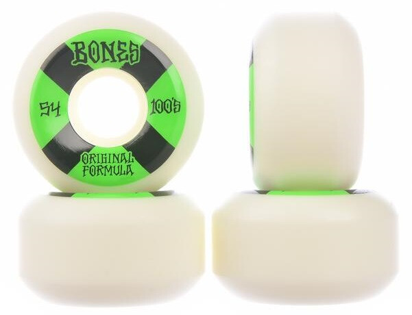 BONES Wheels 100s OG #4 V5 Sidecut 100A - white/green 54mm