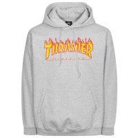 Thrasher Flame Logo Hoody greymottled
