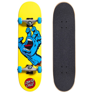 Santa Cruz Complete Skateboard Screaming Hand Mini 7.75" x 30" WB13" yellow