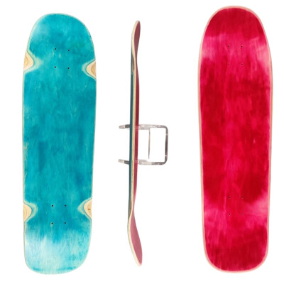 SkaReCo Deck Oldschool+Surfskate Hybrid 9,5” * 32,5”, WB 16,5” teal / red  - gepresst in Deutschland