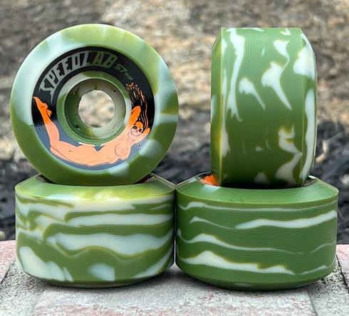 SPEEDLAB Wheels Bombshells Green 57mm/99A CP26mm - Limited Edition Camo swirl