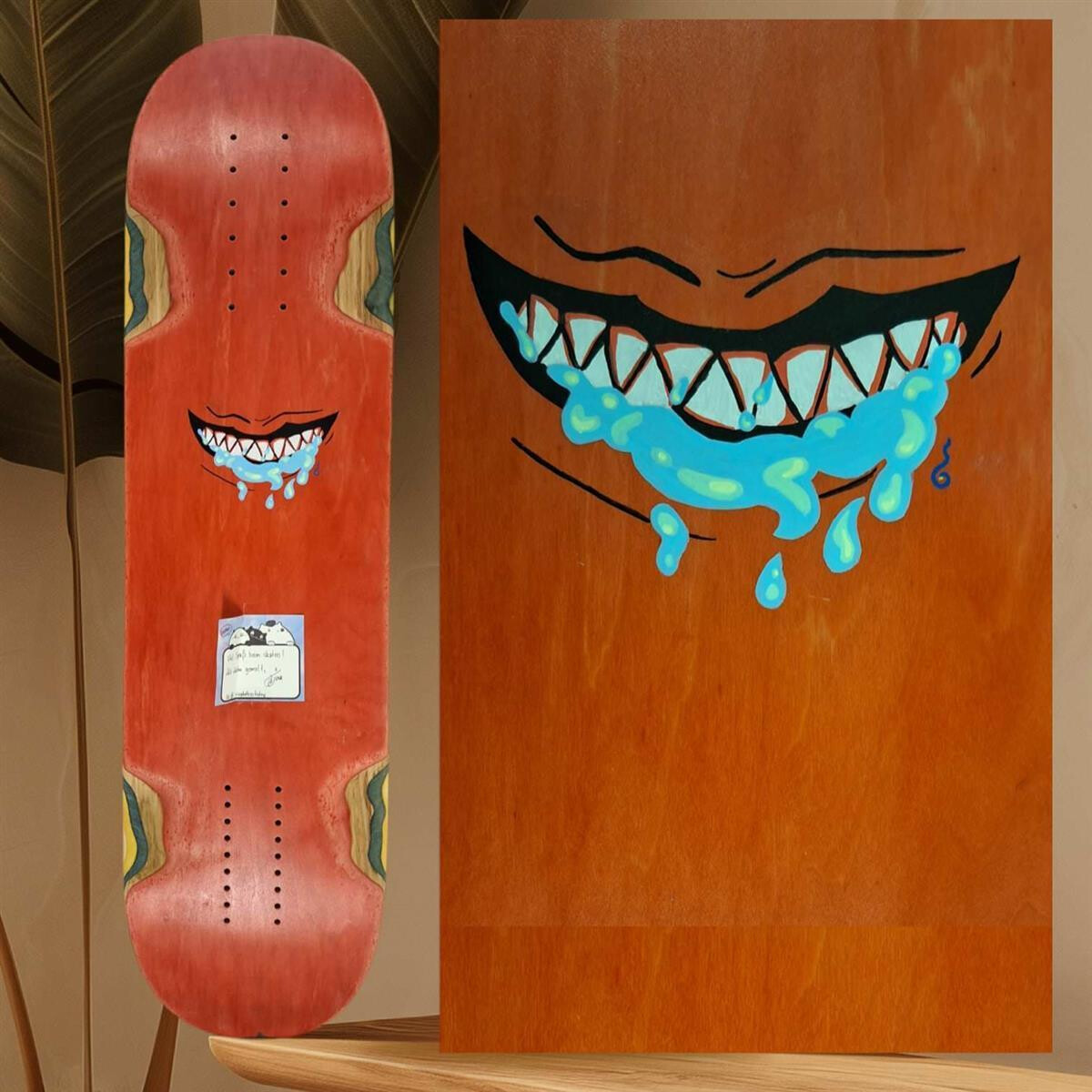 SkaReCo Deck Hybrid Pop 9,0” * 34,5”, WB14,5 -18,5” red handpainted