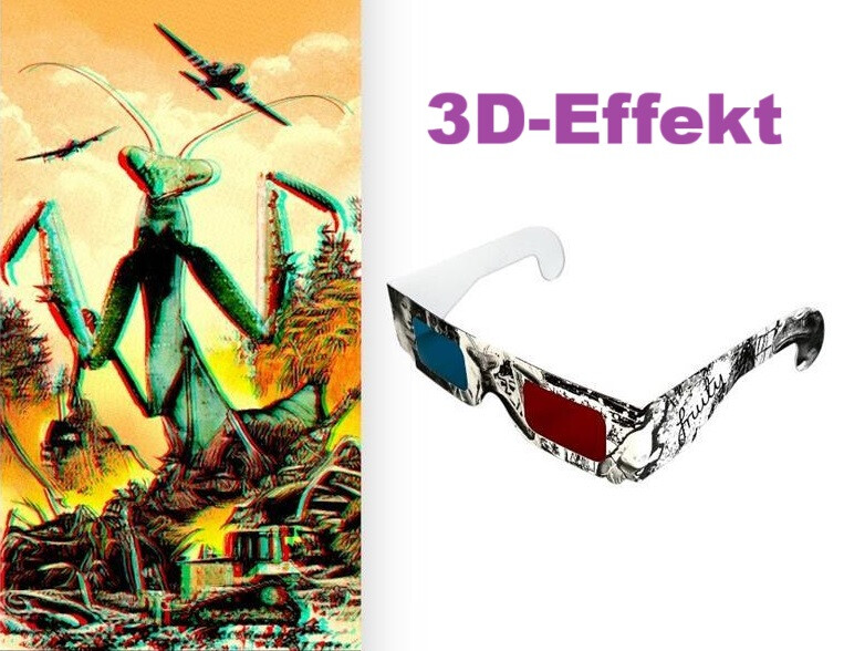 Fruity Griptape (9"x33") Anaglyph Mantis with 3D Glasses Single Sheet