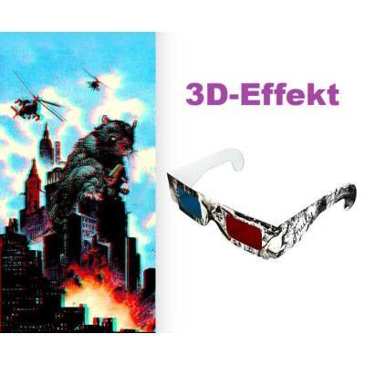 Fruity Griptape (9"x33") Anaglyph Rat with 3D Glasses Single Sheet