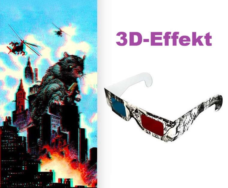 Fruity Griptape (9"x33") Anaglyph Rat with 3D Glasses Single Sheet