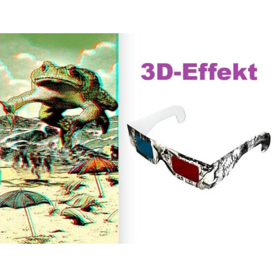 Fruity Griptape (9"x33") Anaglyph Toad with 3D Glasses Single Sheet